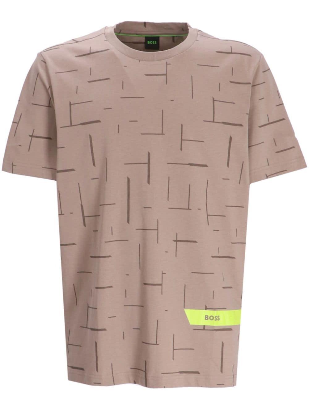 Logo-print Cotton T-shirt In Brown Product Image