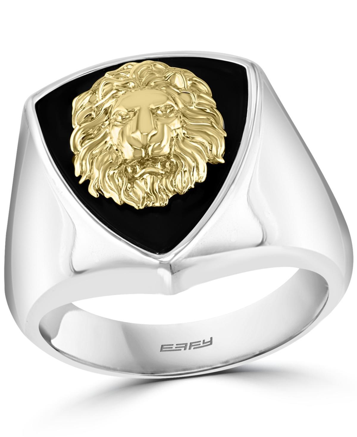 Effy Mens Lion Head Statement Ring in Sterling Silver & 18k Gold-Plated Sterling Silver Product Image