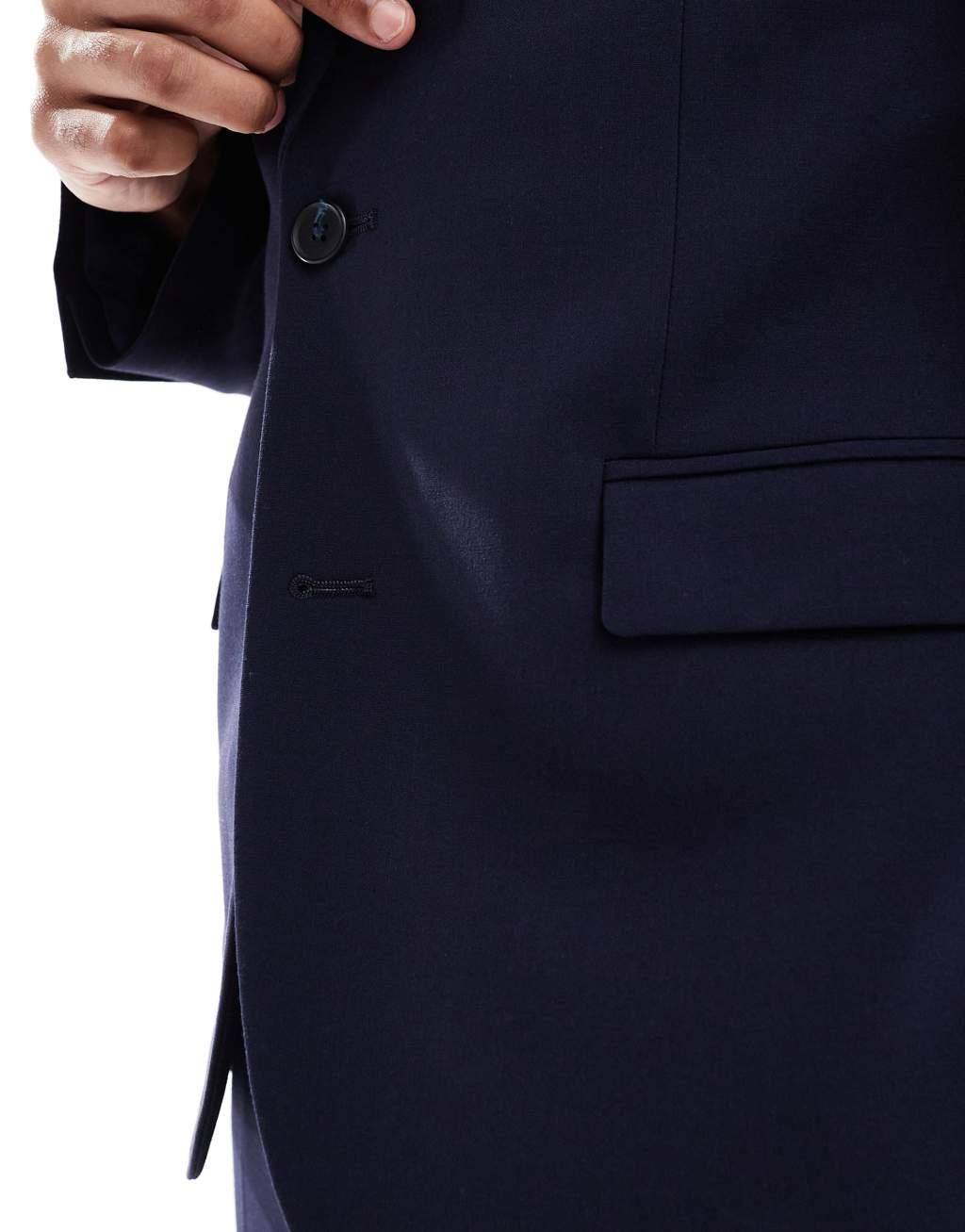 ASOS DESIGN slim suit jacket in navy Product Image