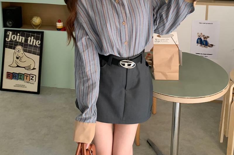 Long-Sleeve Striped Shirt Product Image