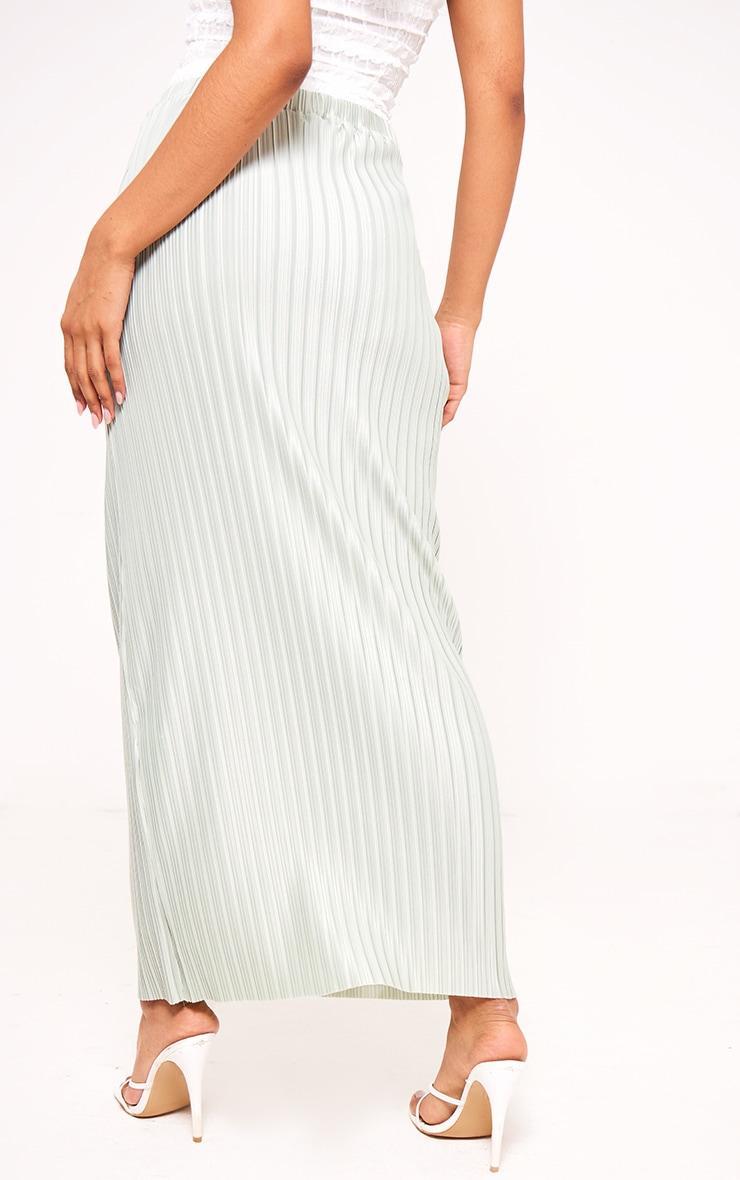 Sage Green Plisse Flowy Maxi Skirt Product Image