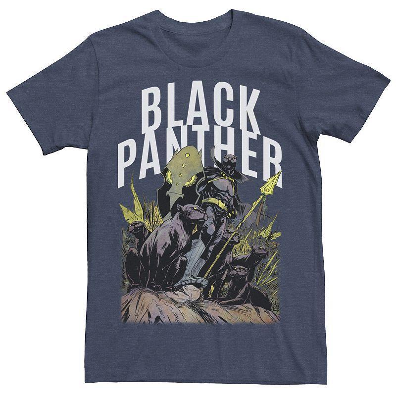 Mens Marvel Black Panther Village King of Kings Graphic Tee Navy Grey Product Image