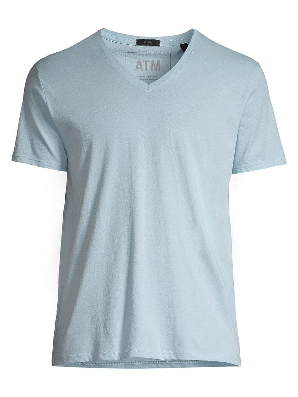 Mens Slim Fit V-Neck Cotton T-Shirt Product Image