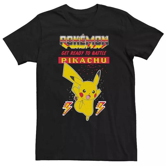 Big & Tall Pokemon Get Ready To Battle Pikachu Graphic Tee, Mens, Size: 3XL, Black Product Image