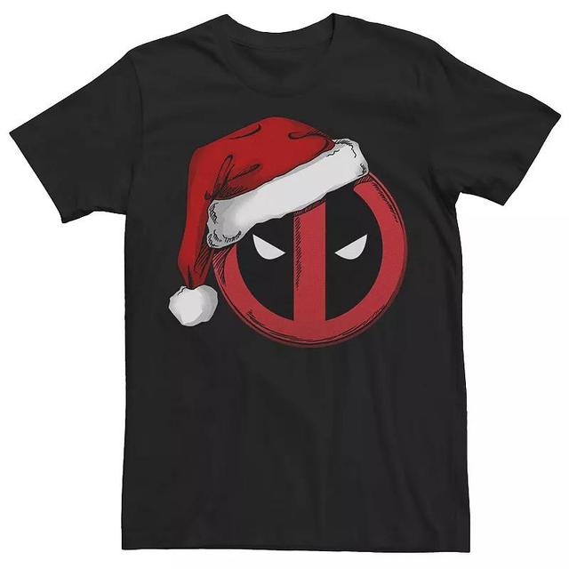 Big & Tall Marvel Deadpool Icon Santa Hat Christmas Tee, Mens Product Image