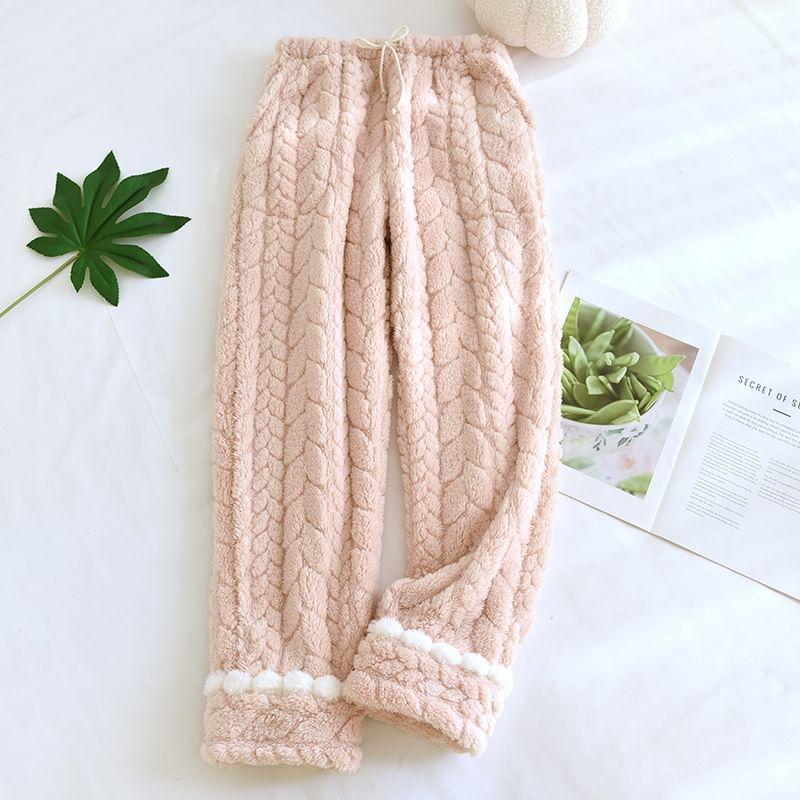 Maternity Drawstring Waist Fleece Lounge Pants Product Image