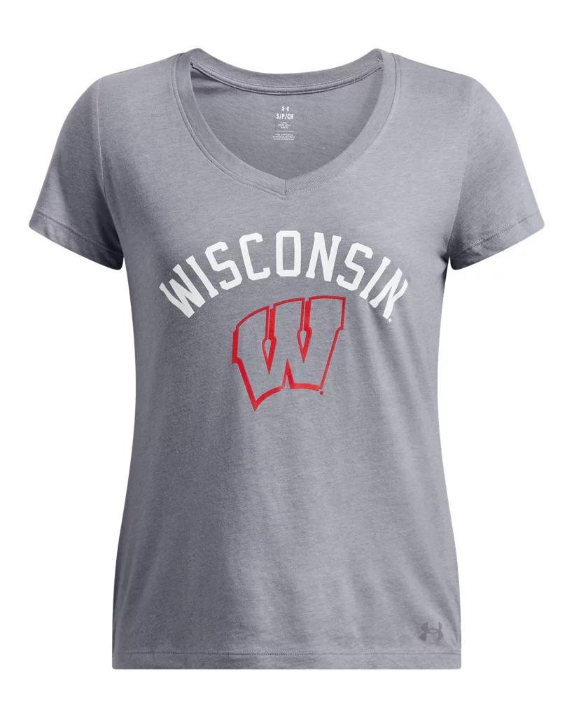 Women's UA Performance Cotton Collegiate V-Neck T-Shirt Product Image