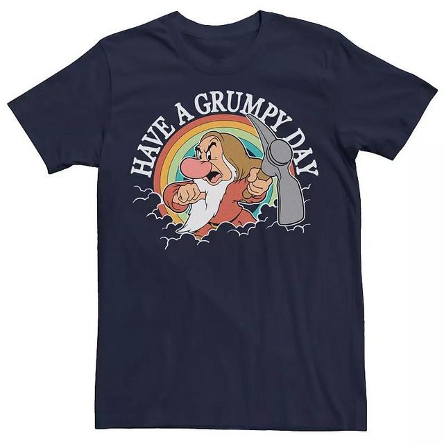 Big & Tall Disney Snow White Grumpy Have A Grumpy Day Tee, Mens Blue Product Image