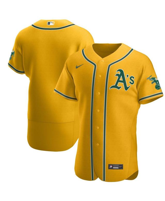 Mens Gold Oakland Athletics Authentic Official Team Jersey - Gold Product Image