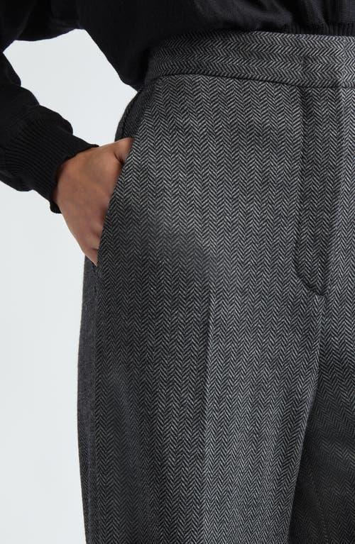 Angora Herringbone Jersey Wide Leg Pants In Grau Product Image