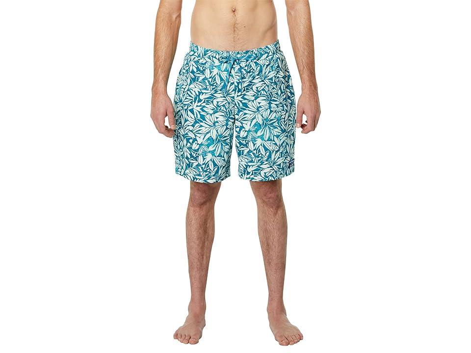 L.L.Bean Vacationland Stretch Swim Trunks 2.0 Printed (Deep Azure Leaves) Men's Swimwear Product Image