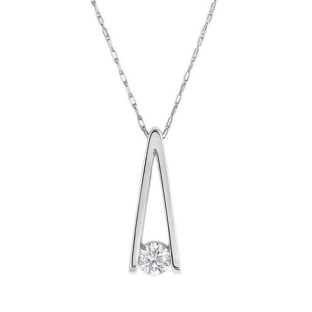 1/10 Carat T.W. Diamond 10k White Gold Pendant Necklace, Womens Product Image