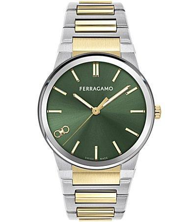 Salvatore Ferragamo Mens Swiss Two-Tone Stainless Steel Bracelet Watch 41mm Product Image