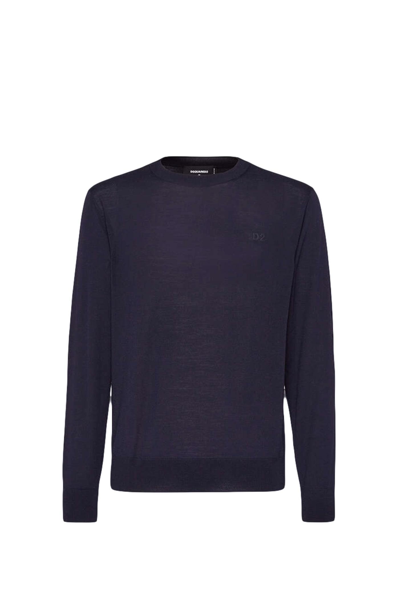 DSQUARED2 Fine-knit Crew-neck Jumper In Blue Product Image