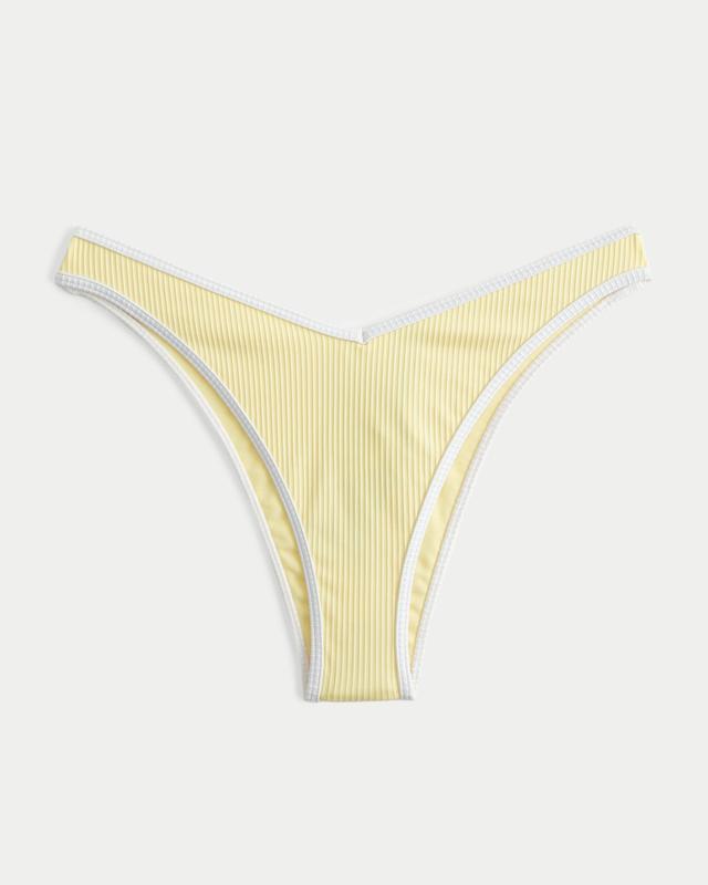 Ribbed High-Leg V-Waist Cheekiest Bikini Bottom Product Image