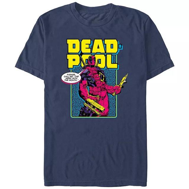 Mens Comfort Colors Deadpool Please Call Me Graphic Tee Blue Product Image