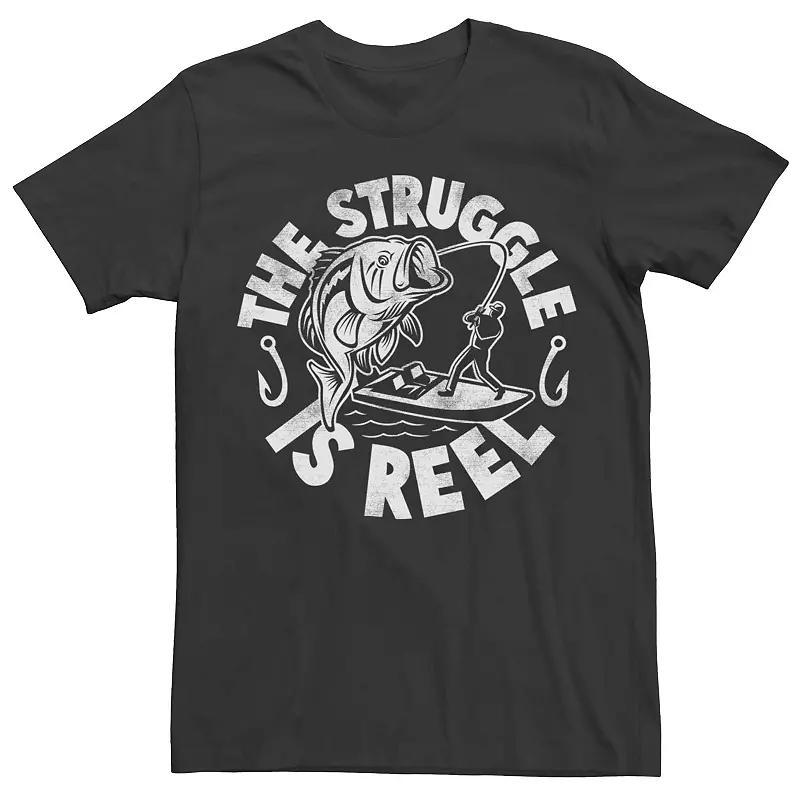 Mens The Struggle Is Reel Fishing Humor Graphic Tee Product Image