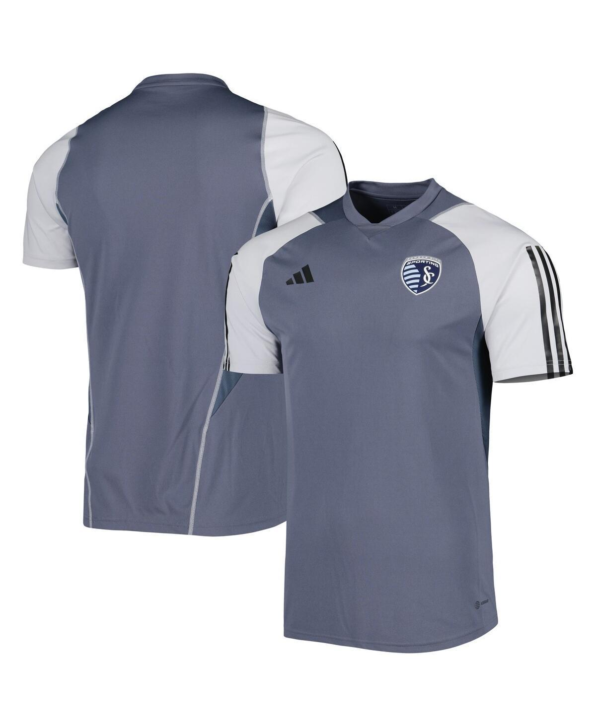 Mens adidas Gray Sporting Kansas City 2023 On-Field Training Jersey - Gray Product Image