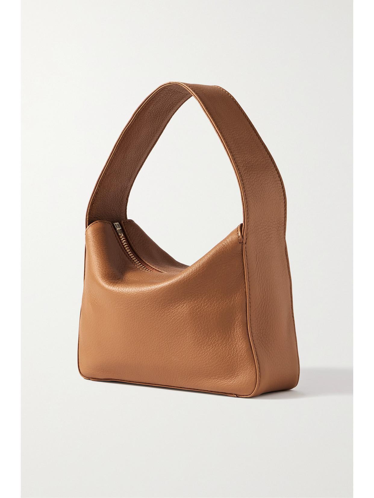 Small Elena Leather Tote Bag In Brown Product Image