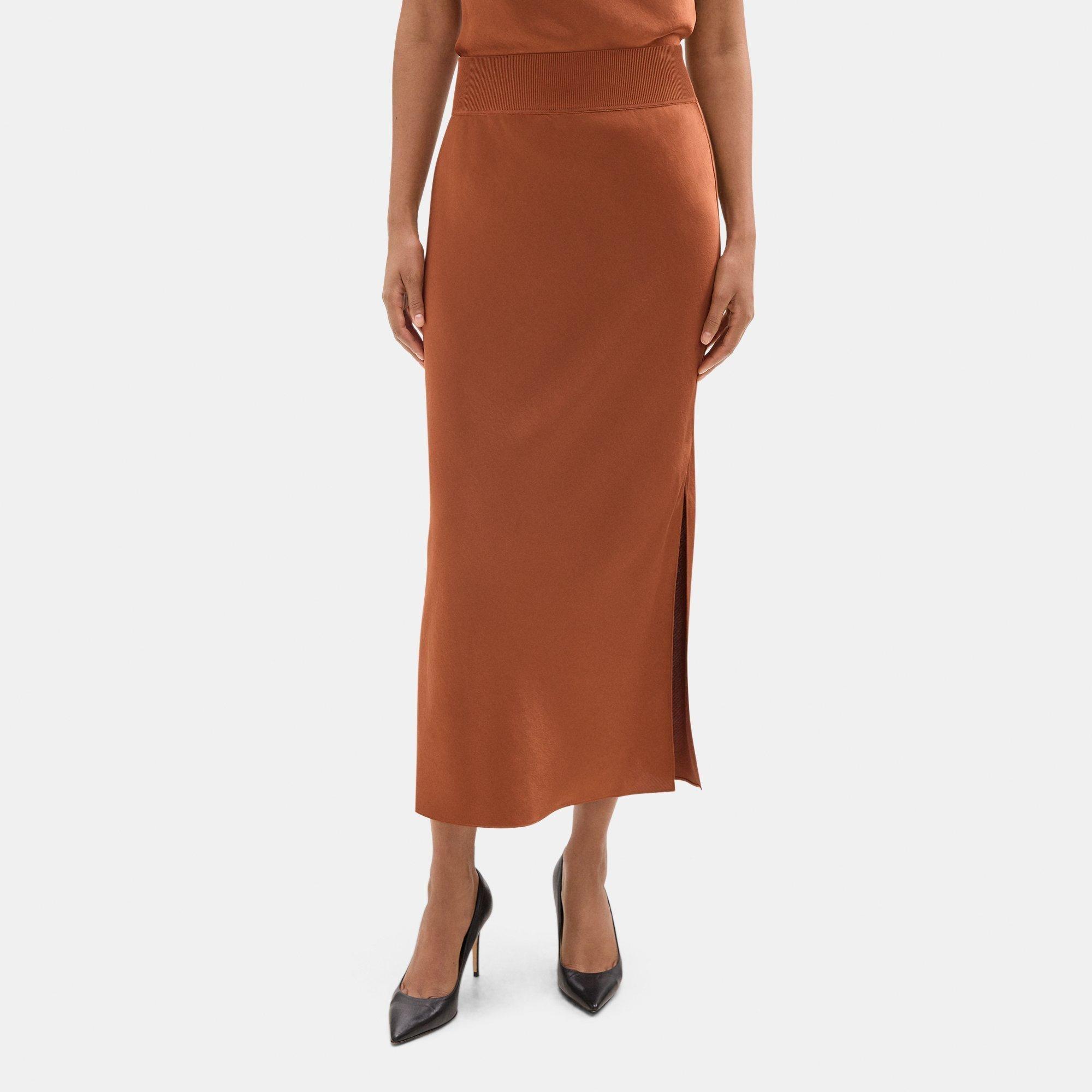 Silky Poly Maxi Pull-On Skirt | Theory Outlet product image