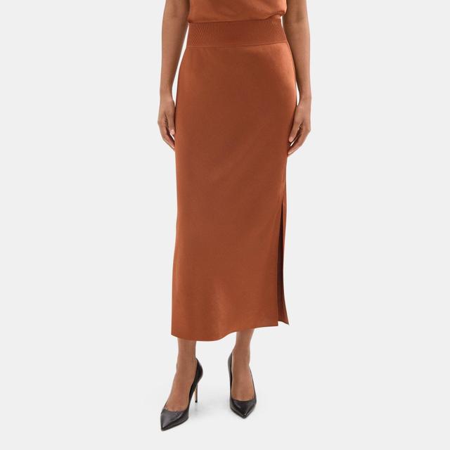 Silky Poly Maxi Pull-On Skirt | Theory Outlet Product Image