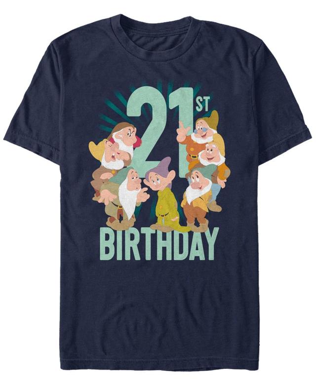 Mens Disneys Snow White and the Seven Dwarfs 21st Birthday Tee Blue Product Image