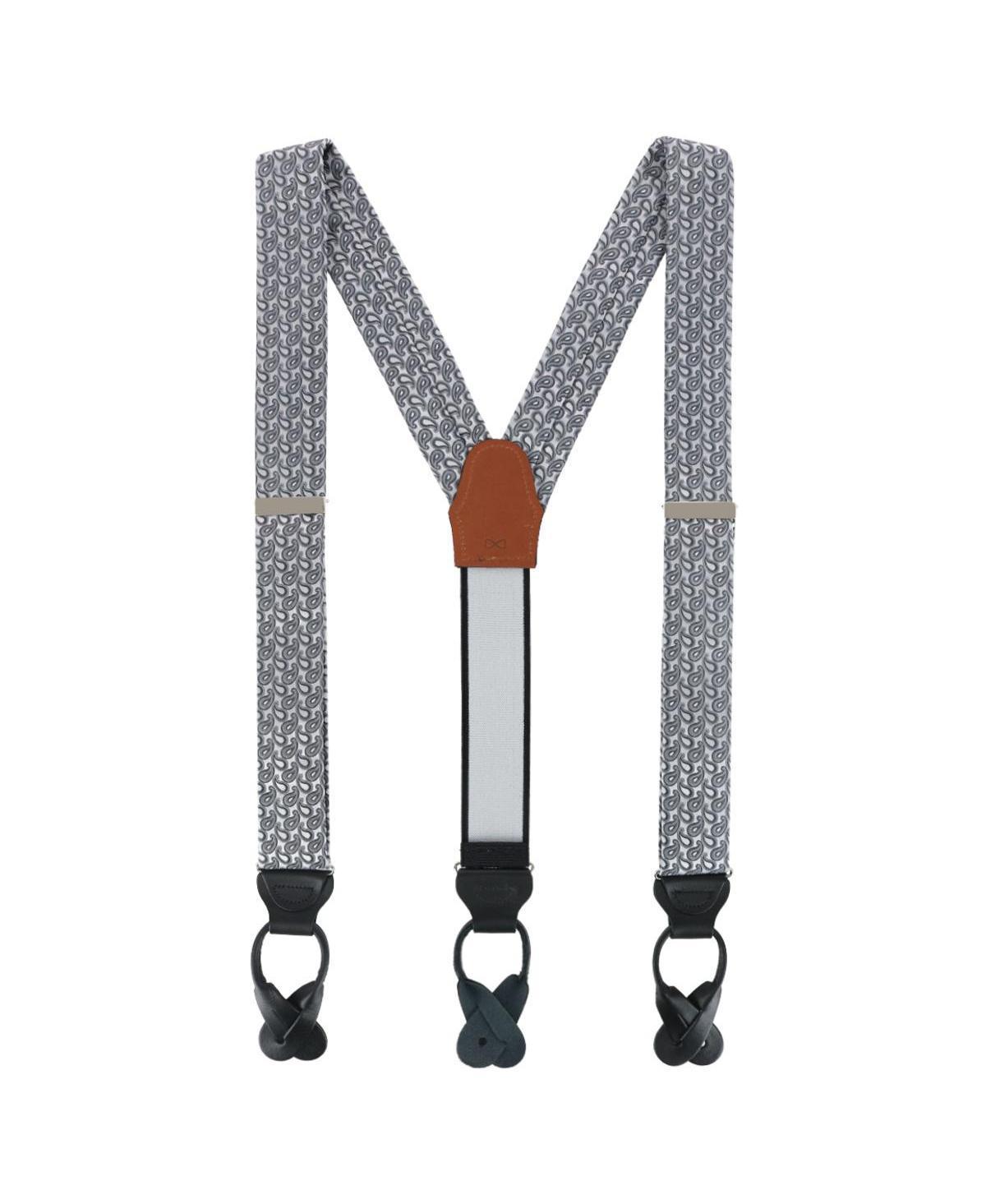 Trafalgar Mens Abners Amoebas Patterned Silk Button End Private Collection Suspenders Product Image