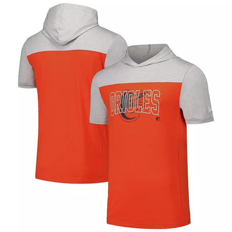 Mens New Era Baltimore Orioles Active Brushed Hoodie T-Shirt Product Image