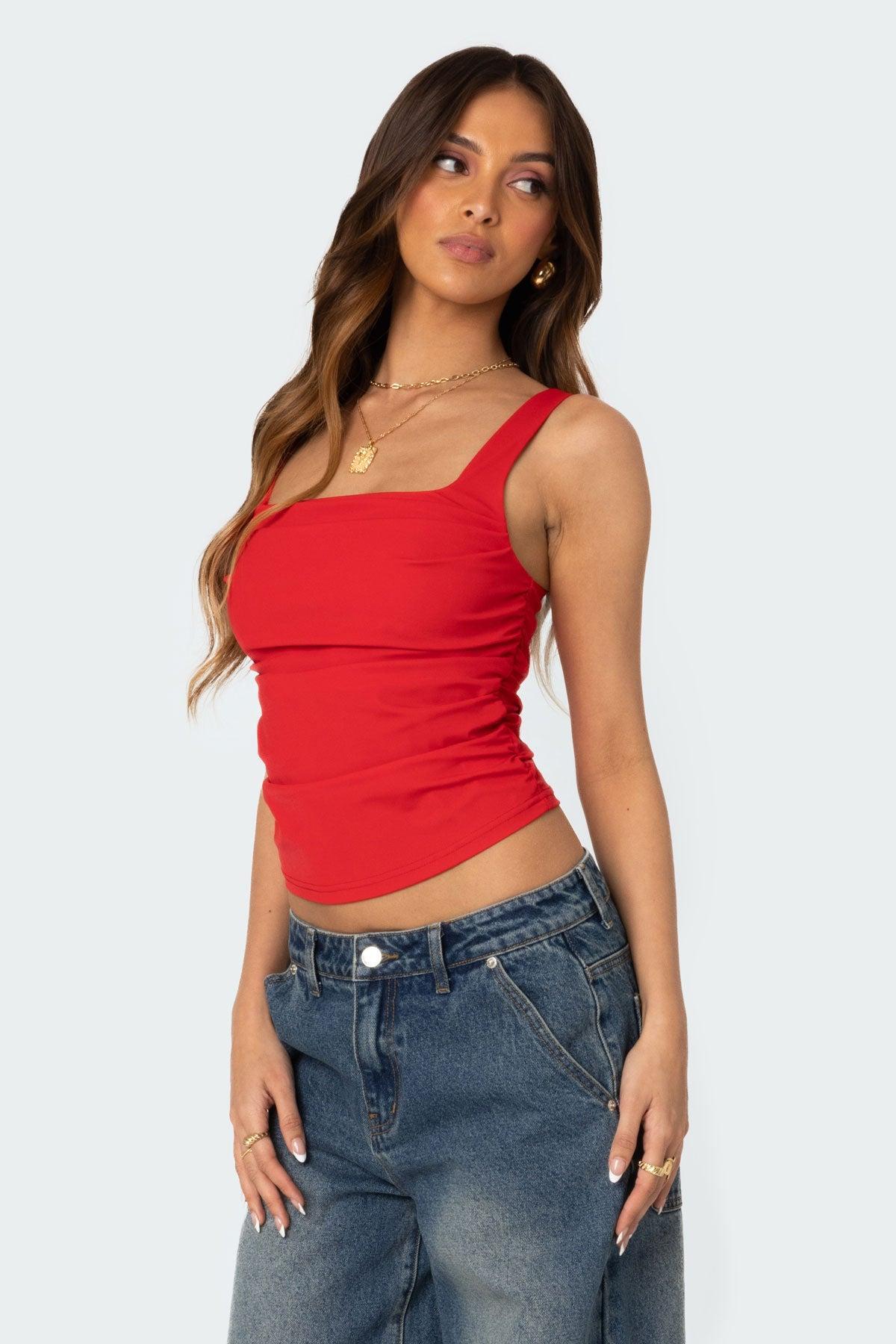 Rio Ruched Square Neck Top Product Image