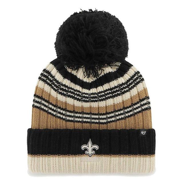 Womens 47 Natural New Orleans Saints Barista Cuffed Knit Hat with Pom Product Image