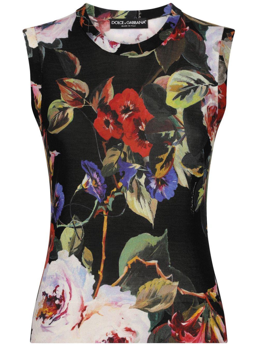 Floral-print Silk Tank Top Product Image