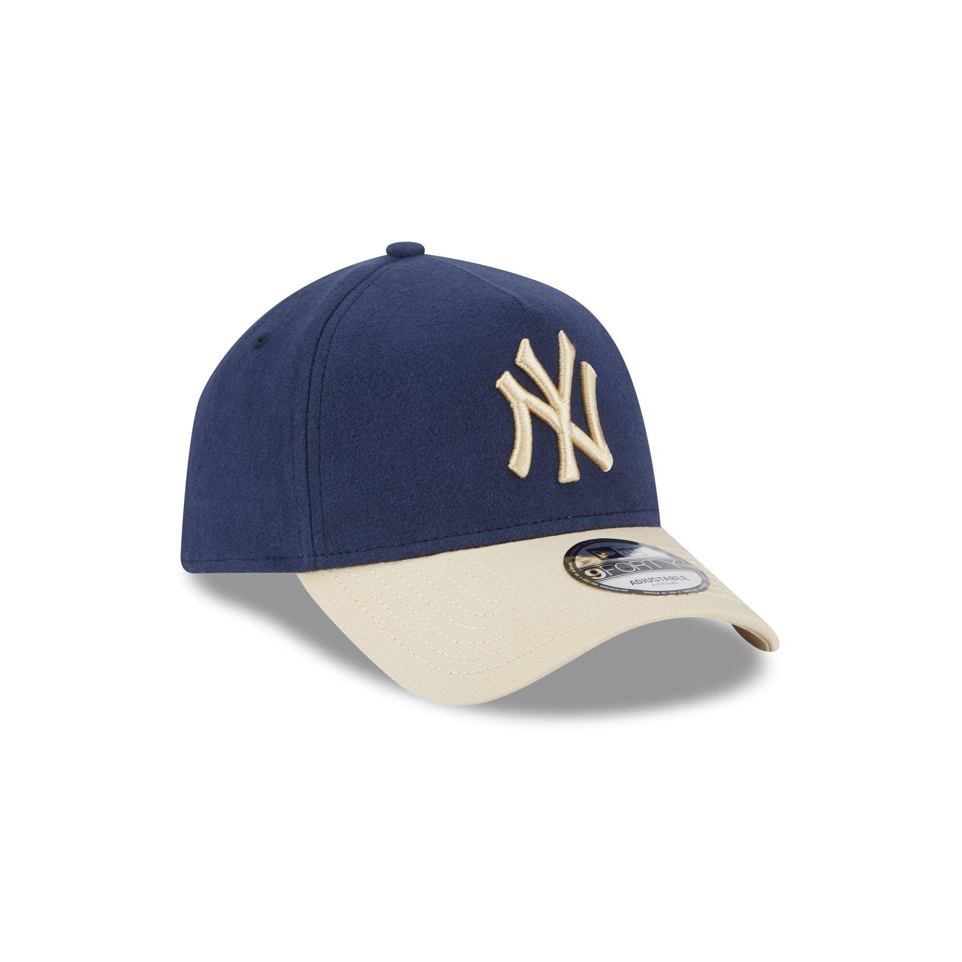 New York Yankees Moleskin Crown Navy 9FORTY A-Frame Snapback Hat Male Product Image