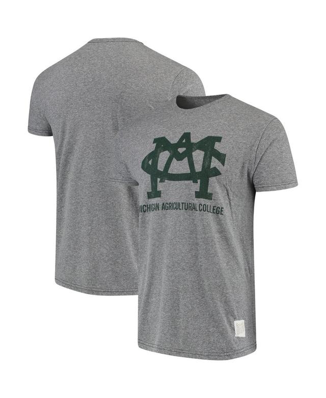 Mens Original Retro Brand Heathered Gray Michigan State Spartans Michigan Agricultural College Tri-Blend Vintage T-Shirt Product Image