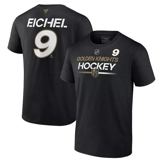 Mens Fanatics Branded Jack Eichel Black Vegas Golden Knights Authentic Pro Prime Name & Number T-Shirt Product Image