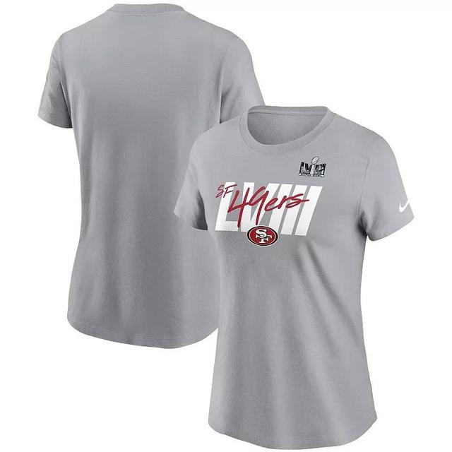 Womens Nike Gray San Francisco 49ers Super Bowl LVIII Specific Essential T-Shirt Product Image