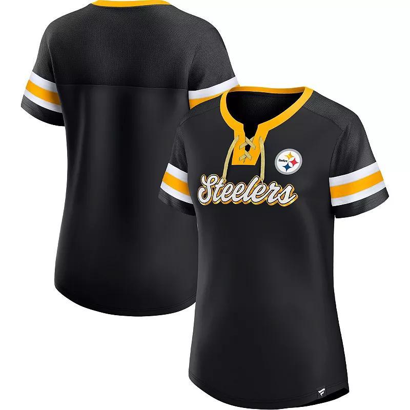 Womens Fanatics Branded Pittsburgh Steelers Original State Lace-Up T-Shirt Product Image