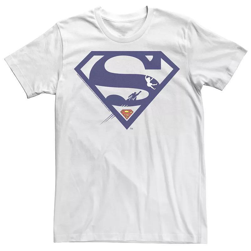 Mens DC Fandome Superman Blue Silhouette Logo Tee Product Image