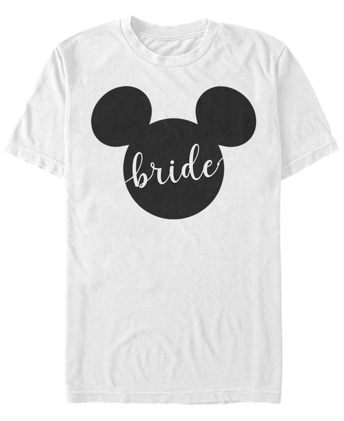 Disneys Mickey Mouse Head Silhouette Bride Cursive Text Mens Tee Product Image