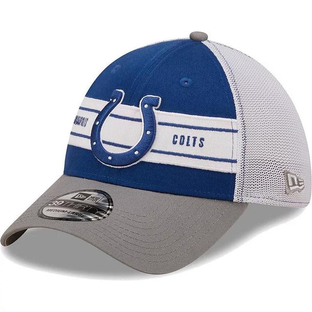 Mens New Era Royal/Gray Indianapolis Colts Team Banded 39THIRTY Flex Hat Product Image