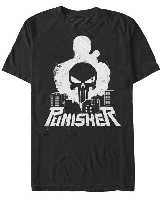 Mens Marvel The Punisher Cityscape Silhouette Graphic Tee Black Product Image