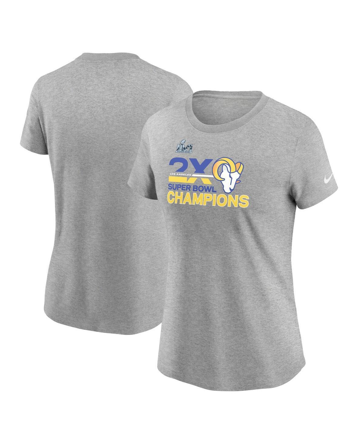 Womens Nike Heather Gray Los Angeles Rams 2-Time Super Bowl Champions T-shirt Product Image