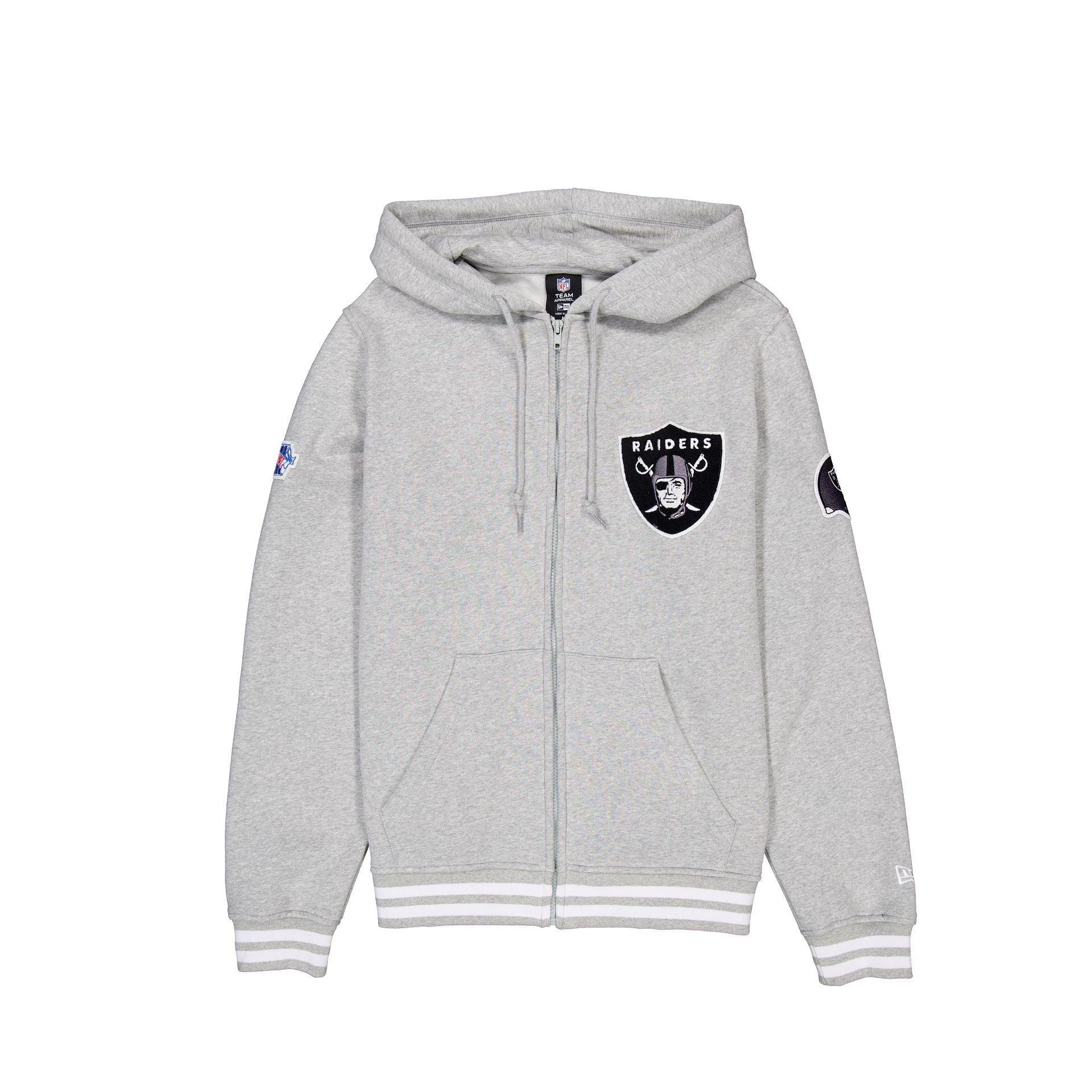 Las Vegas Raiders Gray Logo Select Full-Zip Hoodie Male Product Image