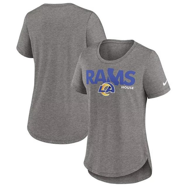 Womens Nike Heather Charcoal Los Angeles Chargers Local Fashion Tri-Blend T-shirt Product Image