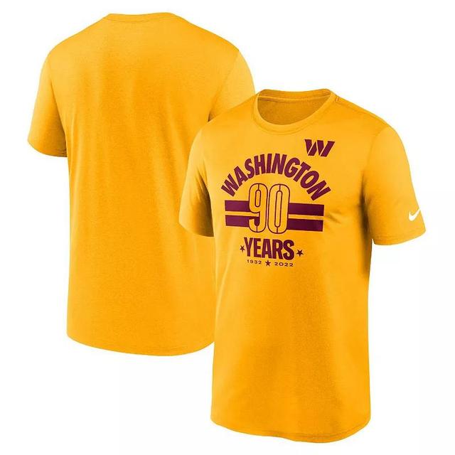 Mens Nike Gold Washington Commanders 90th Anniversary Legend T-Shirt Product Image