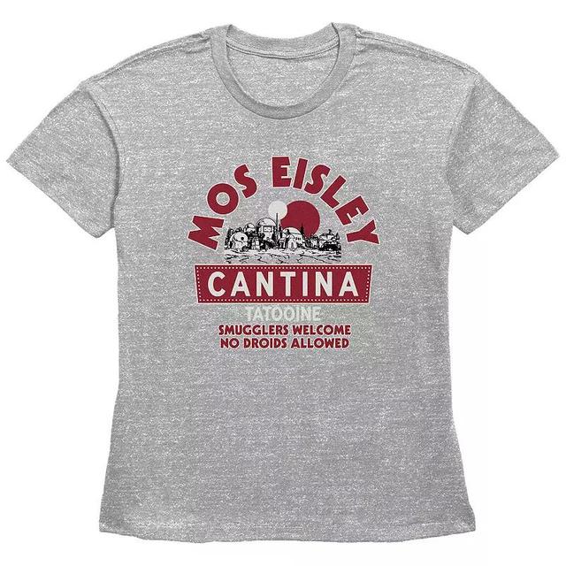 Womens Star Wars Mos Eisley Cantina Tatooine Basic Fit Graphic Tee, Girls Grey Gray Product Image