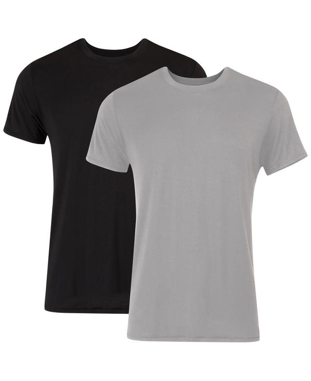 Hanes Originals Ultimate Mens SuperSoft Crewneck T-Shirts, Black/Grey, 2-Pack Assorted 2XL Product Image