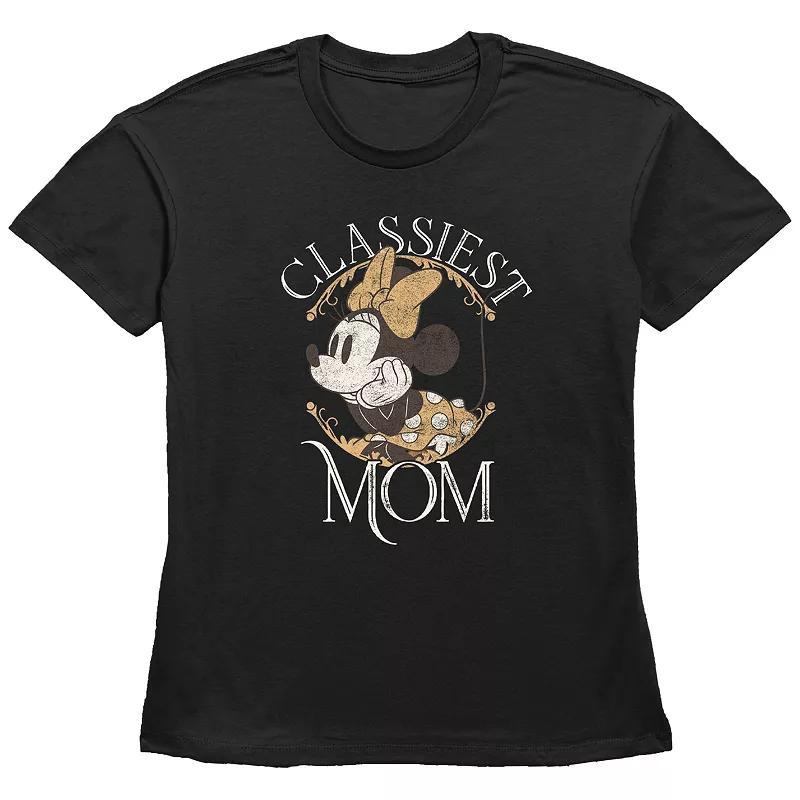 Disney Minnie Mouse Womens Classiest Mom Basic Fit Graphic Tee Product Image