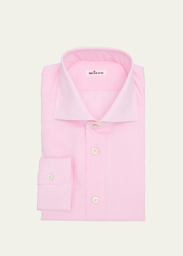 Mens Cotton Micro-Check Dress Shirt Product Image