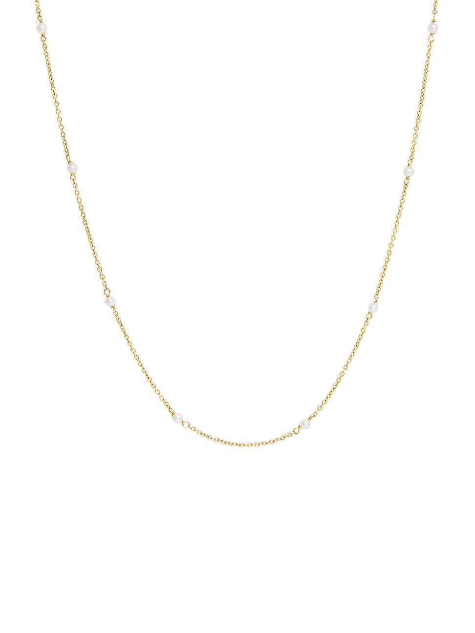 Womens Laurel 14K Yellow Gold & Freshwater Pearl Chain Necklace Product Image