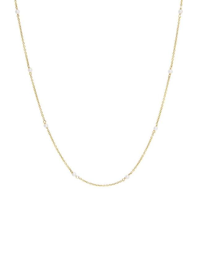 Womens Laurel 14K Yellow Gold & Freshwater Pearl Chain Necklace Product Image